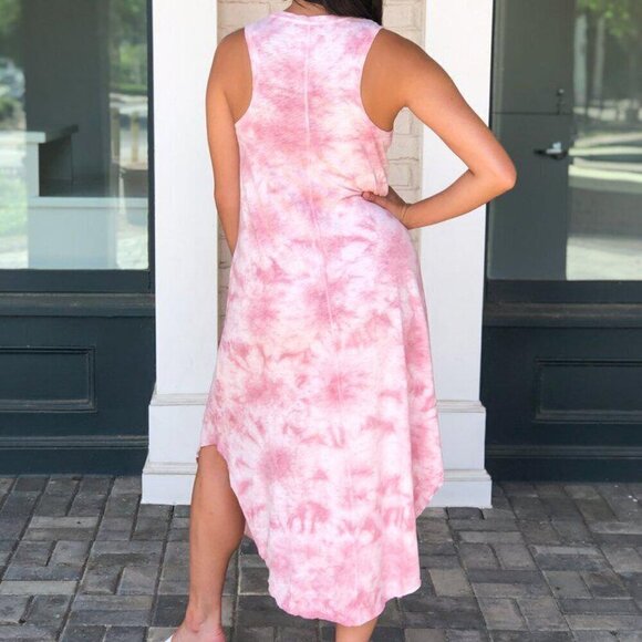 Z Supply Reverie Dress- Zephyr Pink Tie Dye Midi Dresss - Picture 2 of 13
